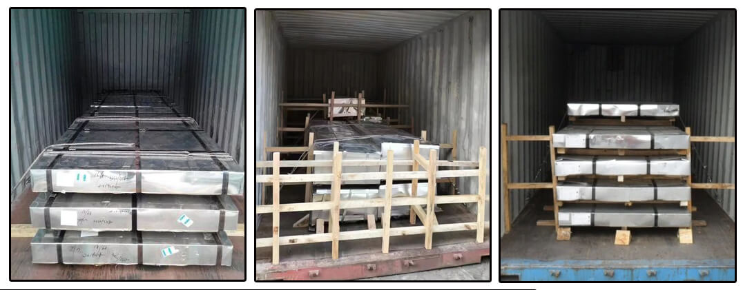 Galvanized steel sheet loading in container