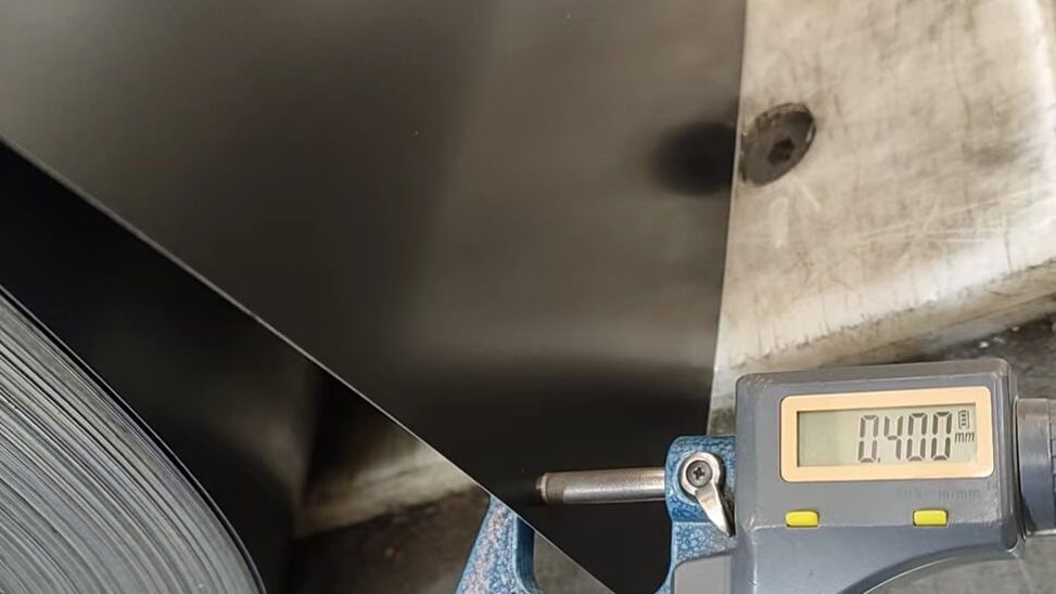 Measuring thickness of metal GI sheet in coil