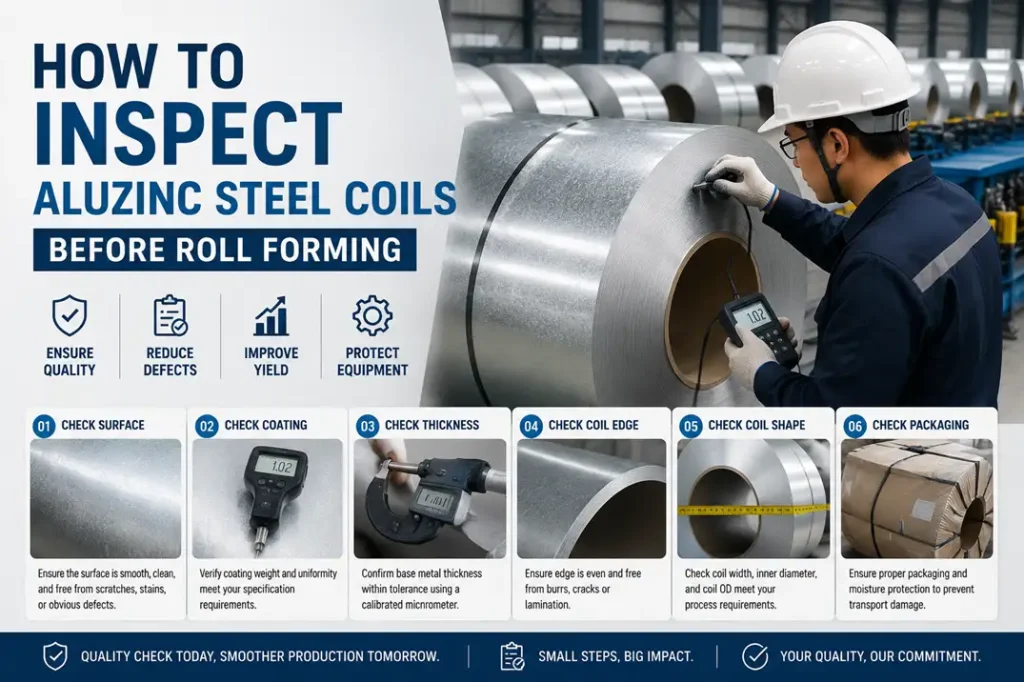 How to Inspect Aluzinc Steel Coils Before Roll Forming