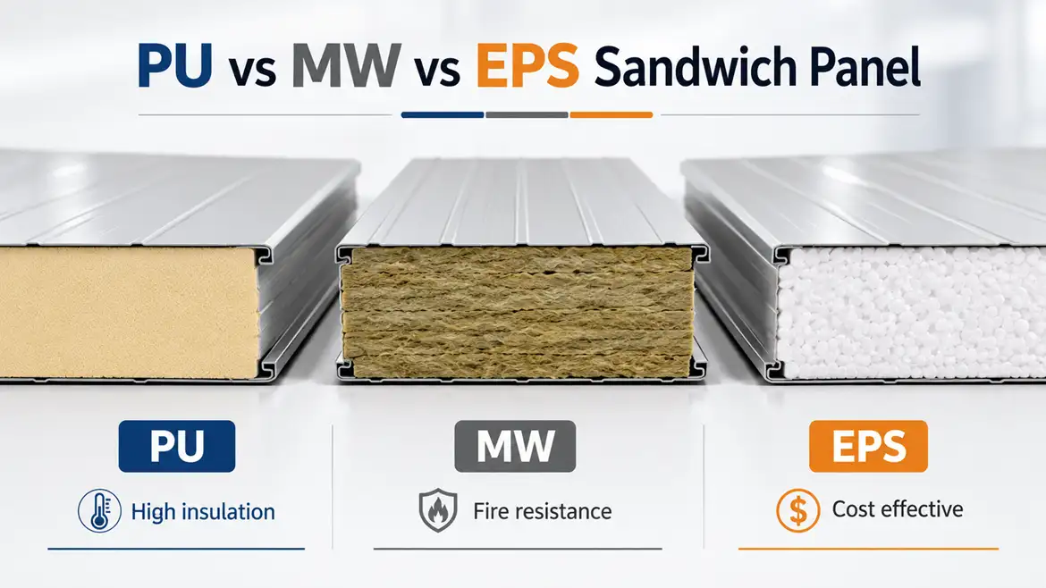 PU MW EPS sandwich panel