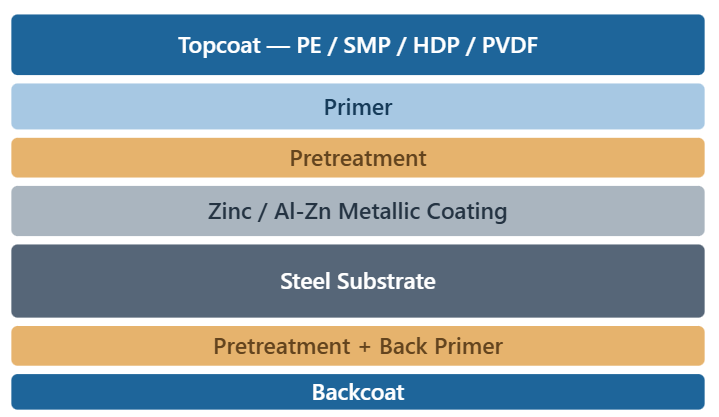 prepainted steel coating system